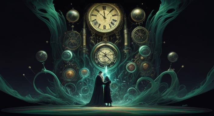 Surrealist Grandfather Clock Falls Through Time