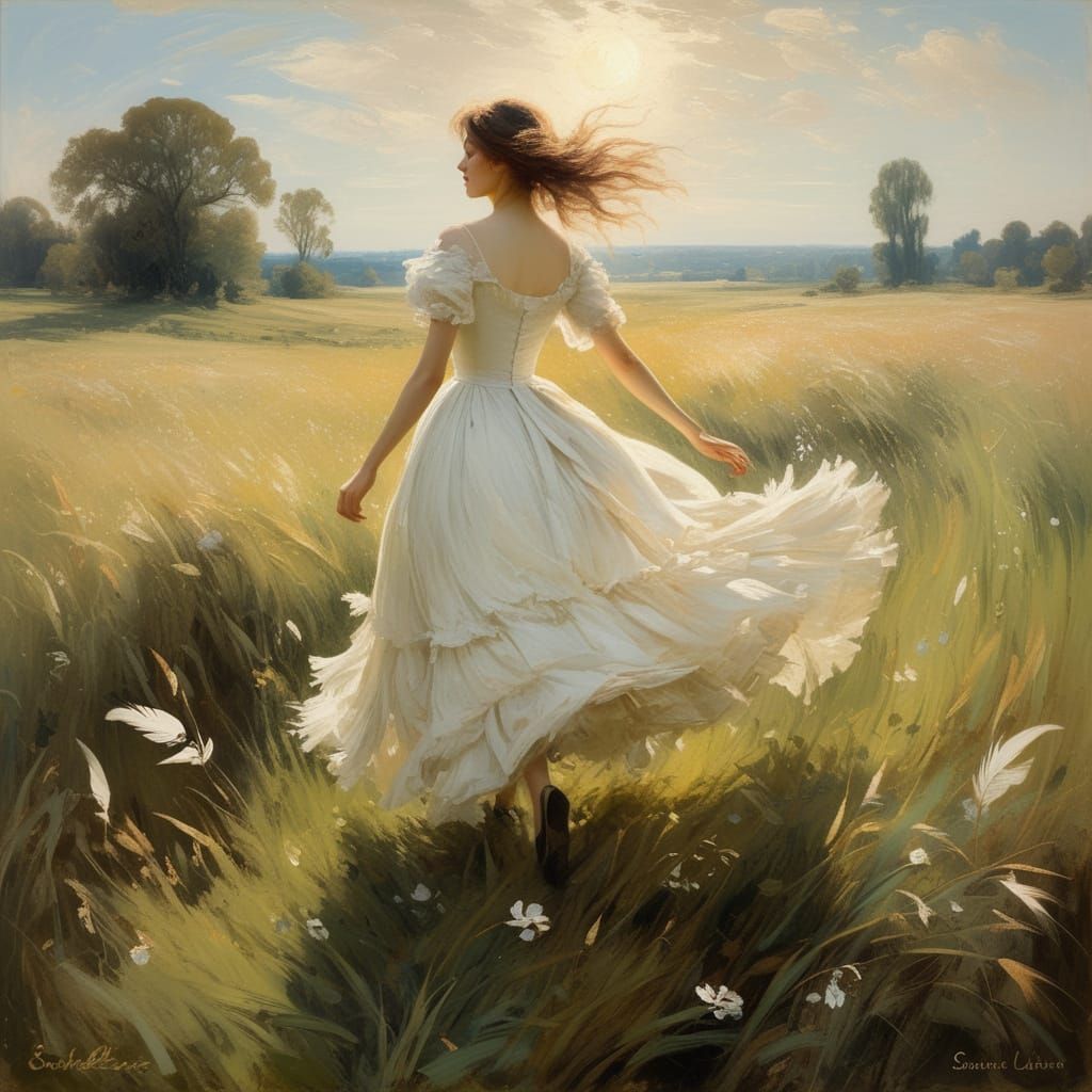 Ethereal Whimsy in a Sunlit Meadow