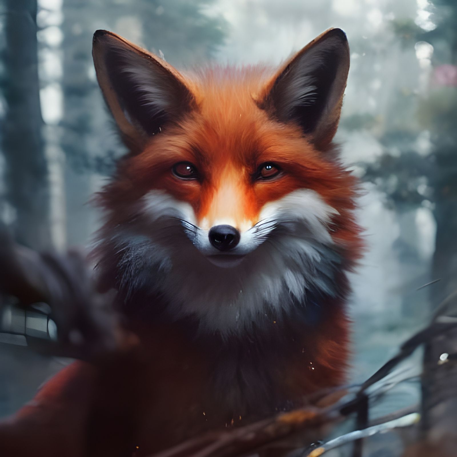 Fox in Streetwear, Digital Art Style