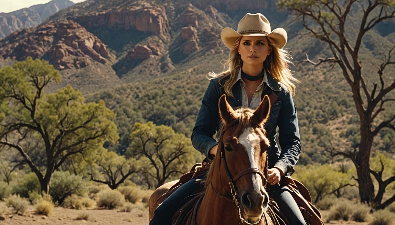 Stunning Cinematic Portrait of a Daring Cowgirl