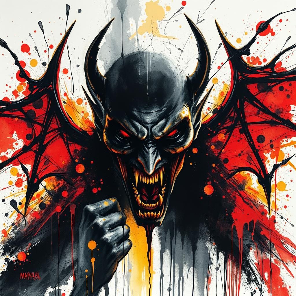 Dramatic Liquid Painting of Dracula