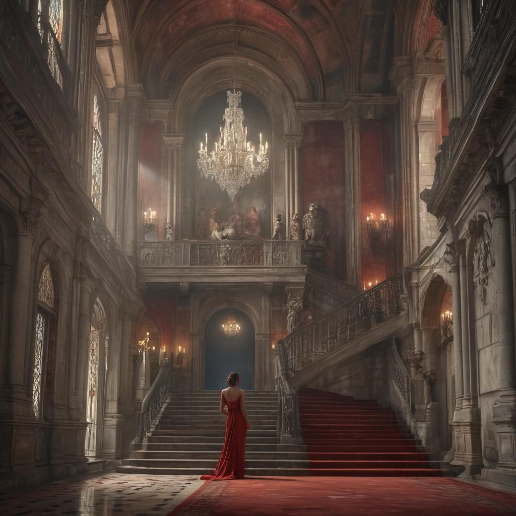 Grandiose Castle Halls in Baroque Style