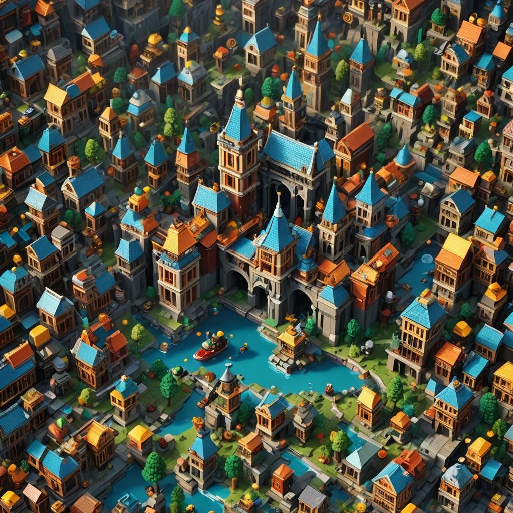 Fantastical Lego Concept Art in Vibrant Color