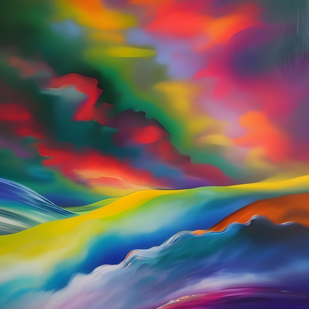 Surreal Dreamscape Unveiled in Vibrant Acrylic Pour