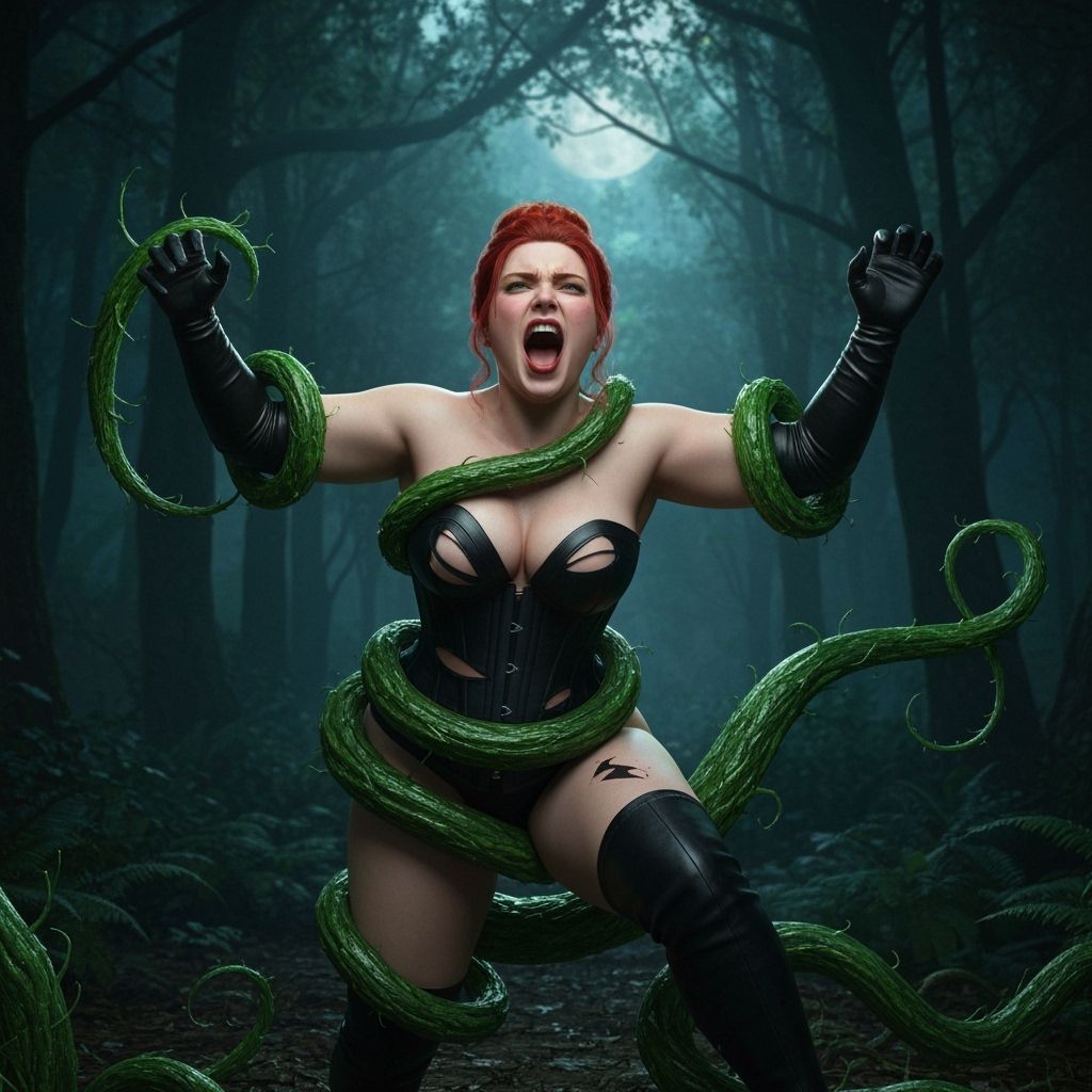 Jean Grey Trapped in Living Vines, Photorealistic Cinematic ...