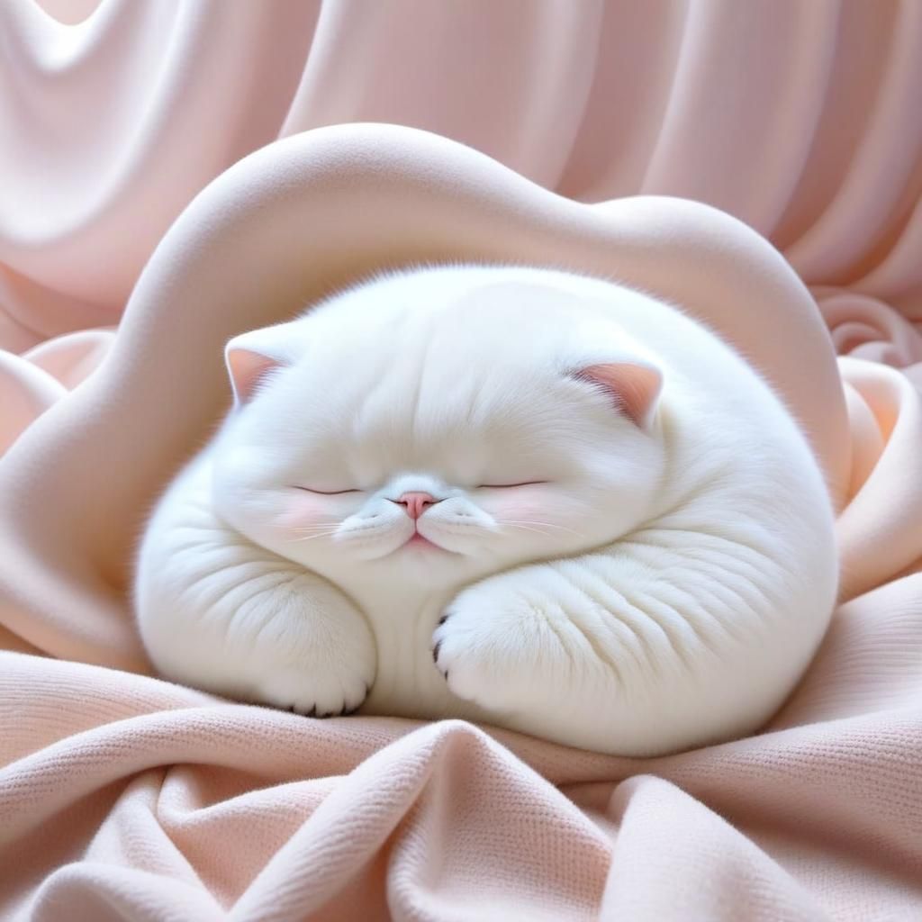 Dreamy Ethereal Blob Creature Slumbers in Serenity