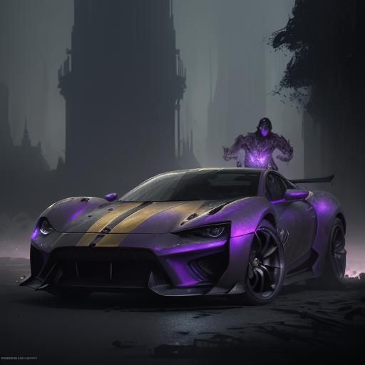 Dark Fantasy Masterpiece Car Concept Art in Intricate Detail...