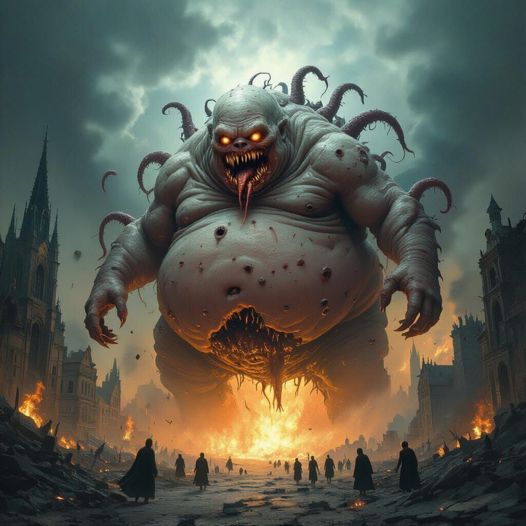 Grotesque Monster Emerges from Dimensional Rift