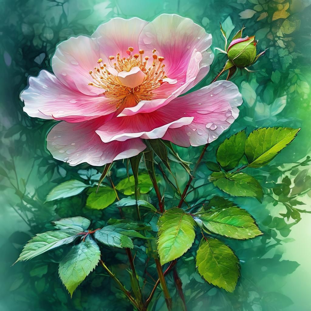 Ethereal Floral Masterpiece in Vibrant Digital Art