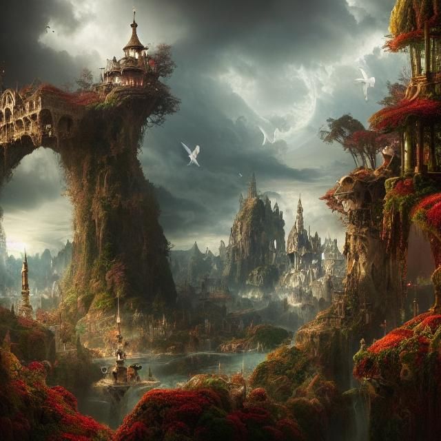 Epic Wonderland: A Dramatic Digital Matte Painting