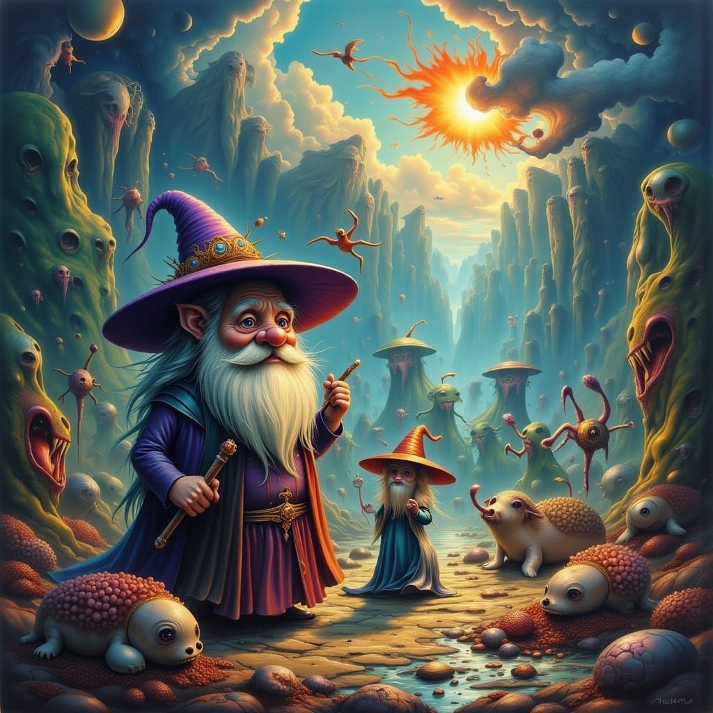 The master of magic seals Gnomedalf and Mini-Gnomedalf the s...