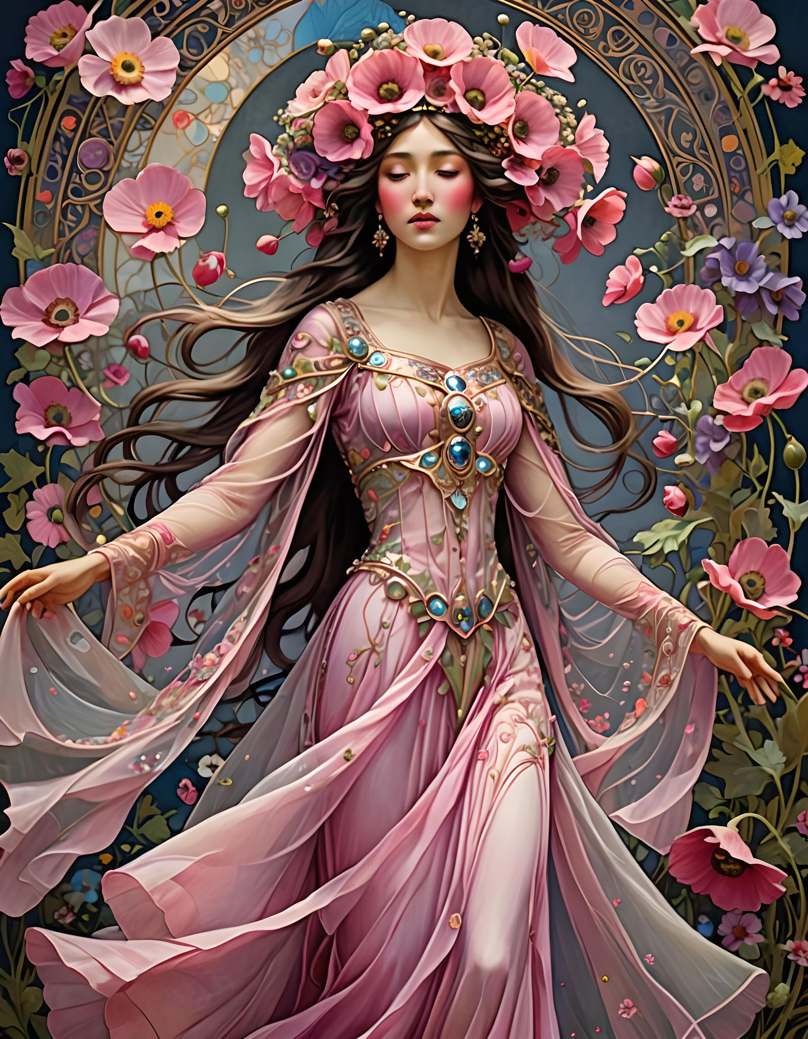 Art Nouveau Poster for the May Day Queen Festival