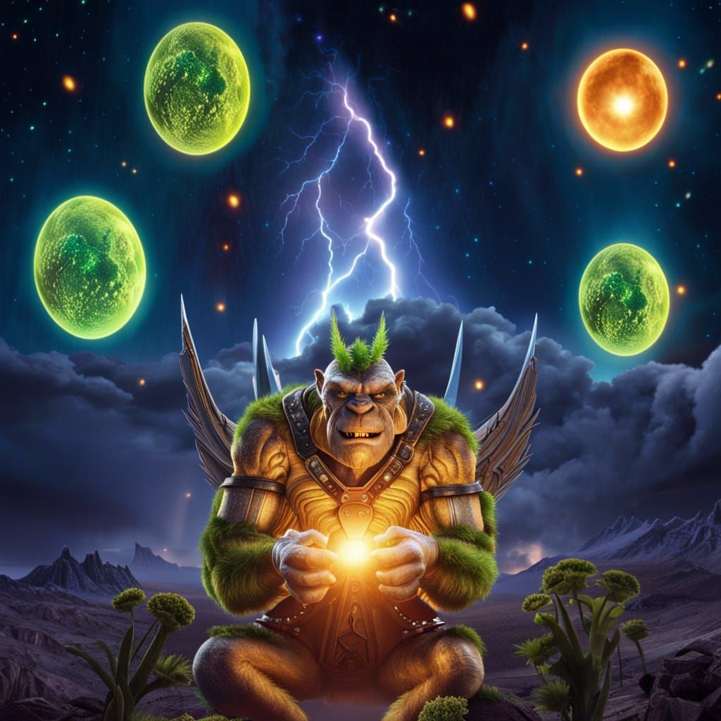 Alien Landscape in a Cyberpunk Storm