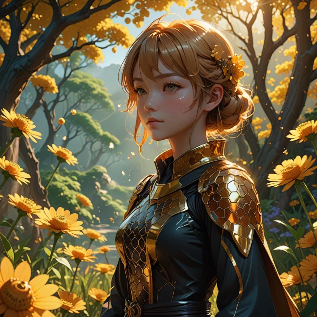 Surreal Honeycomb Fields in Golden Sunlight