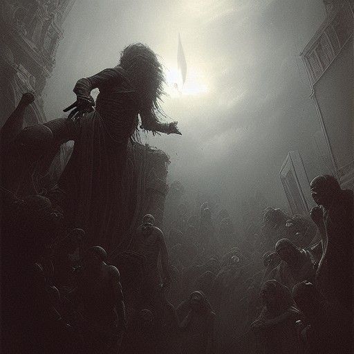 Dark Cyborg Battle in a Dystopian Night Scene