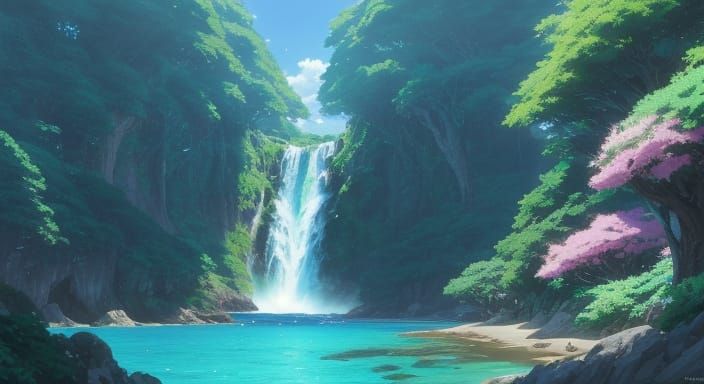 Serene Island Paradise Concept Art