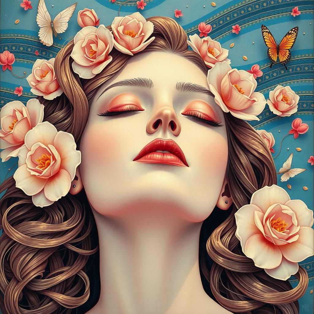 Ethereal Woman in Dreamy Bliss