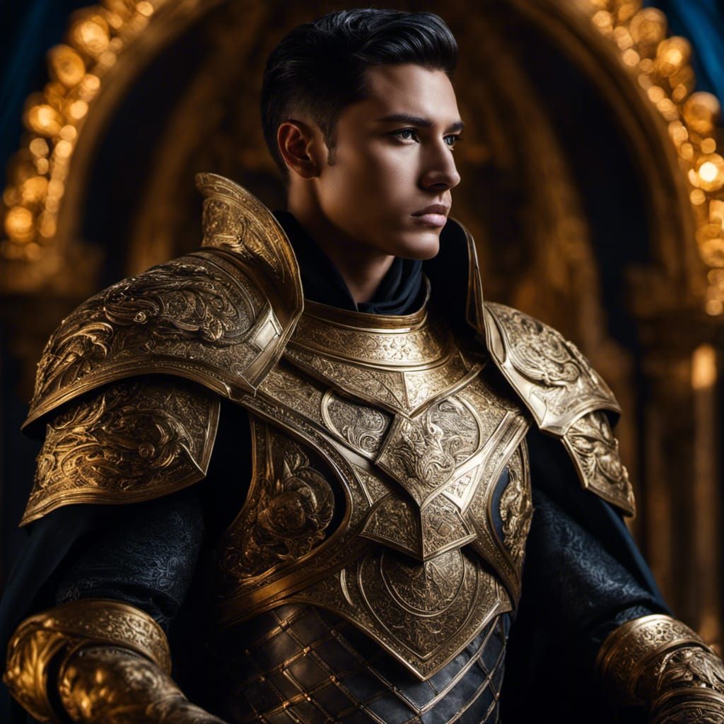 Noble Paladin in Resplendent Gold Armor
