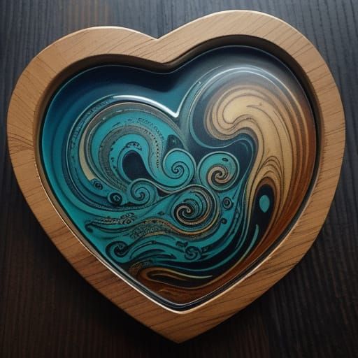 Steampunk Aquarium Heart Coffee in Golden Light