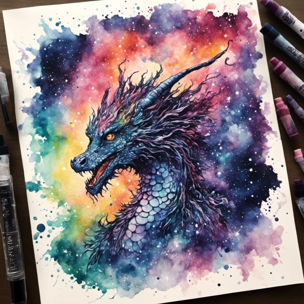 Cosmic Dragon in Vibrant Plasma Galaxy