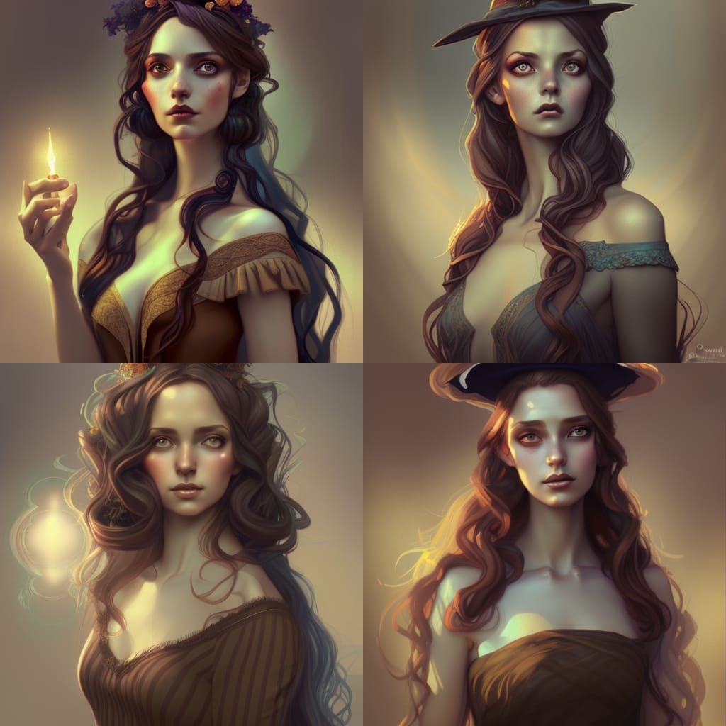 Victorian Era Jewish Witch in Elegant Gown