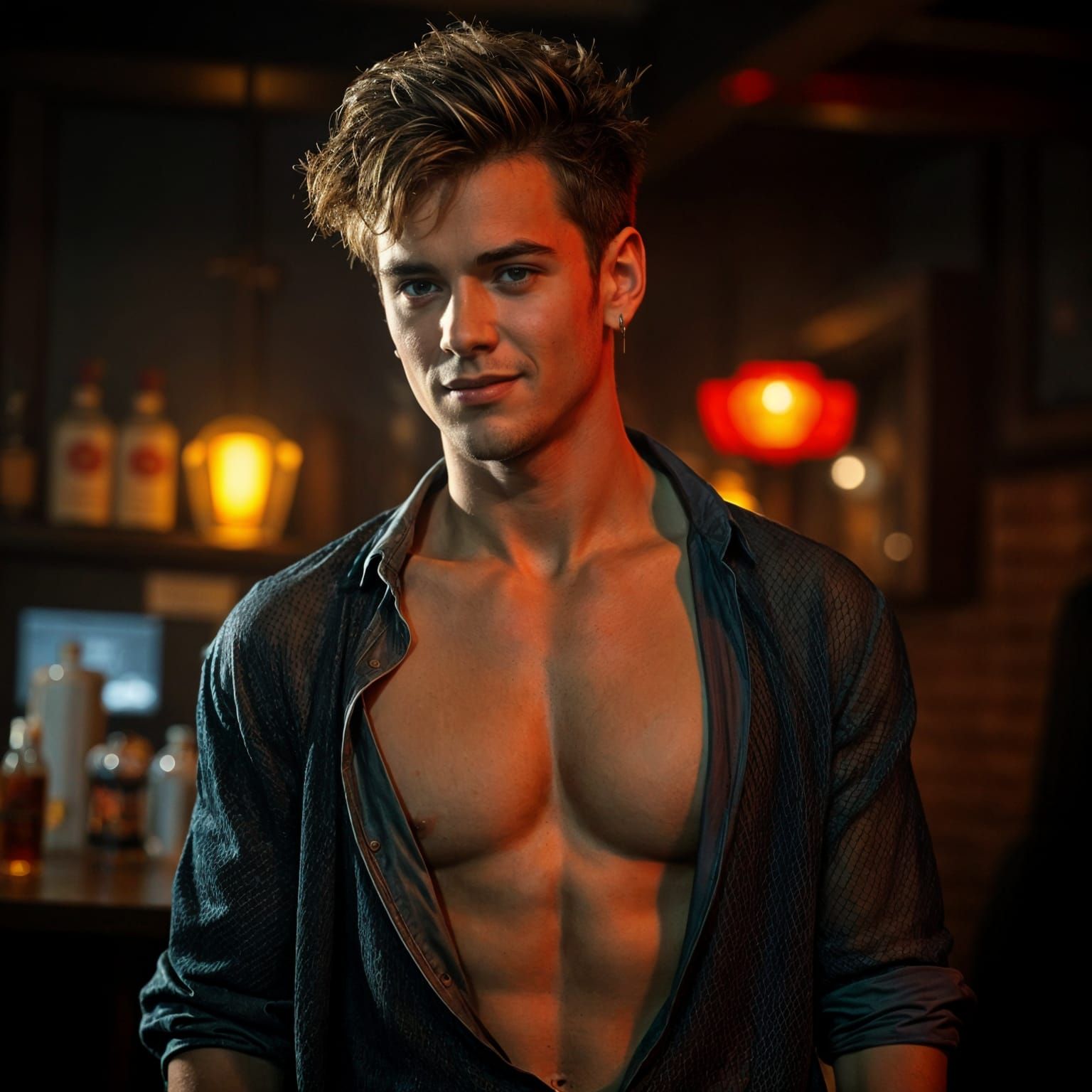 Gangster's Embrace: Cinematic Pub Scene