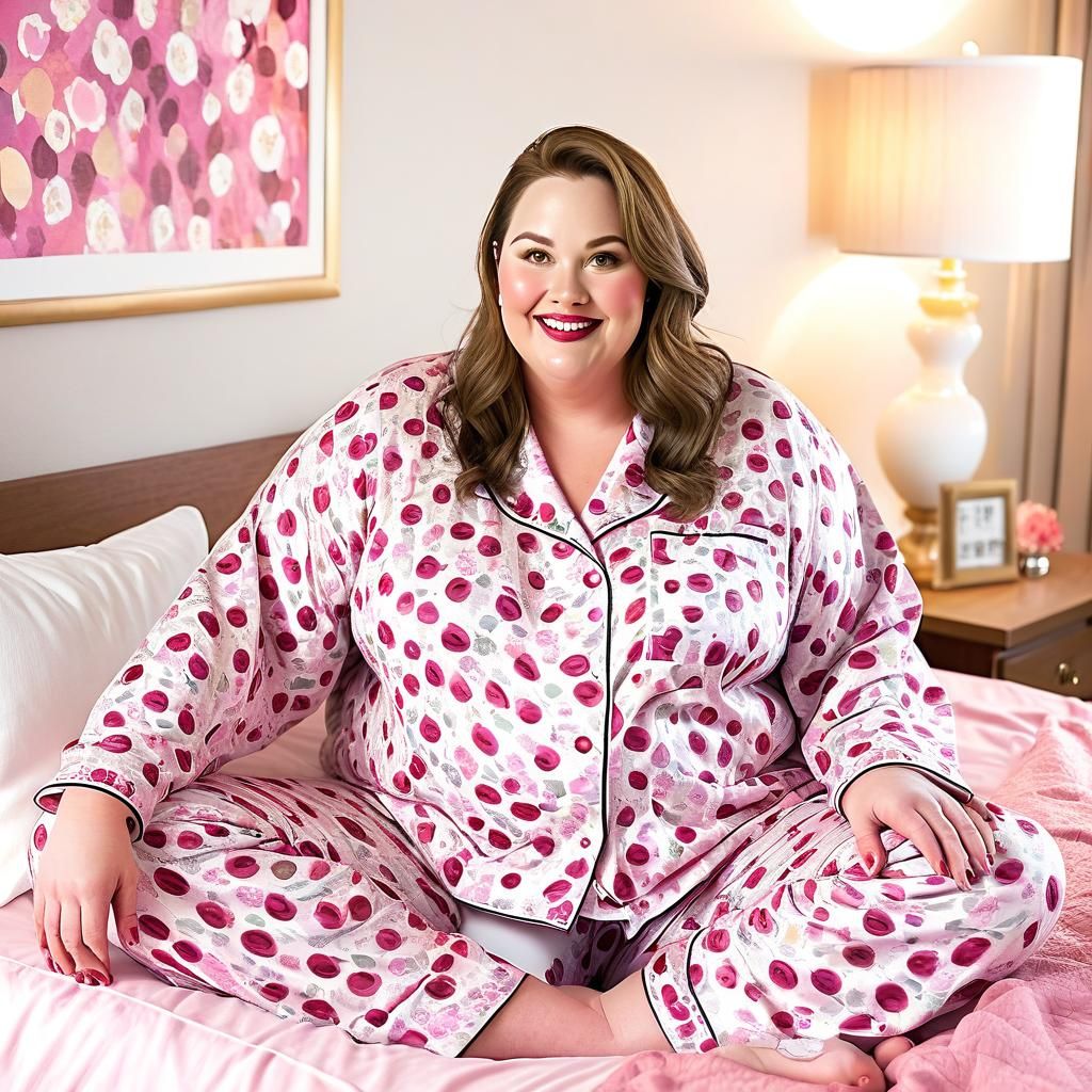 Buxom Elderly Woman in Pajamas