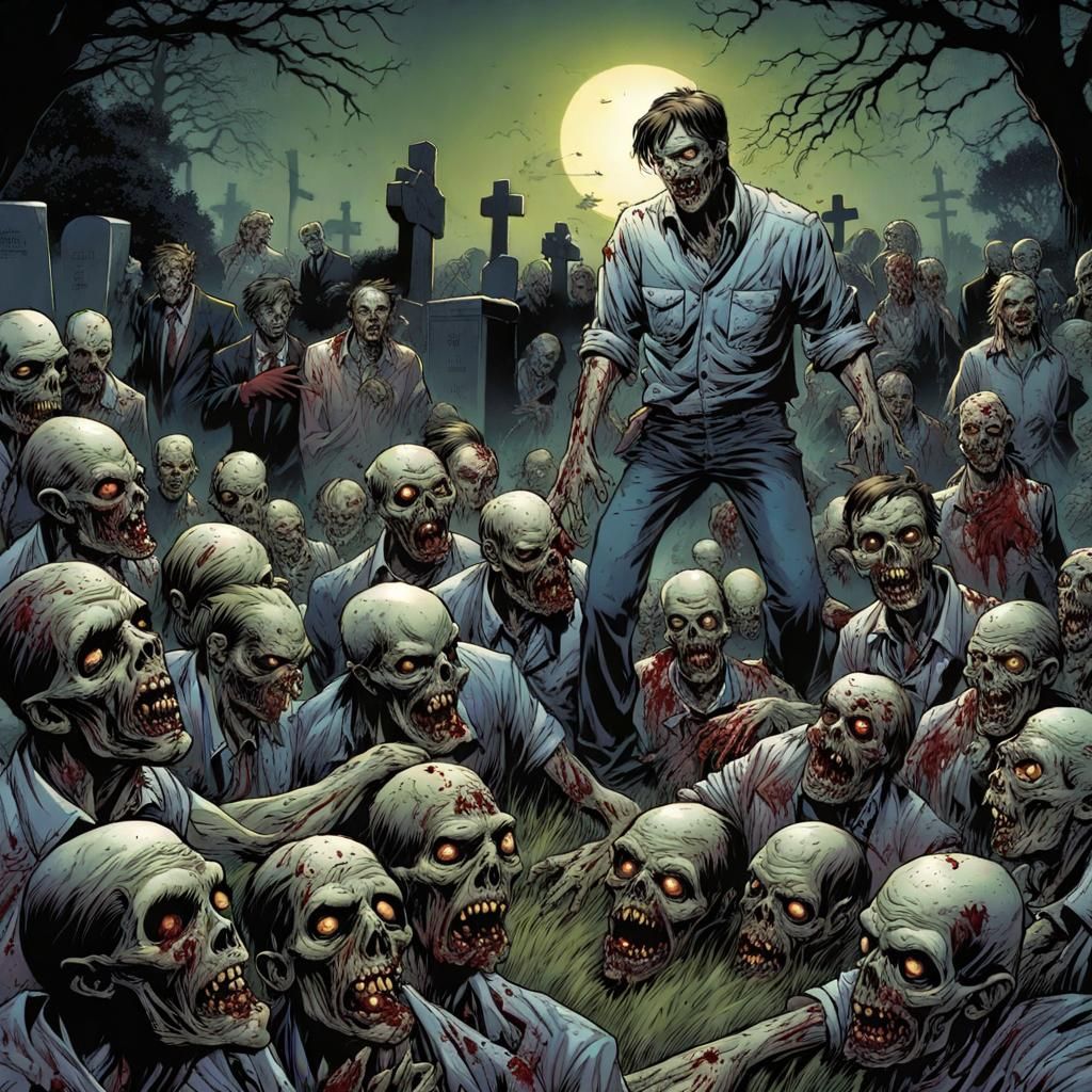 Zombies in Comic Book Art Style