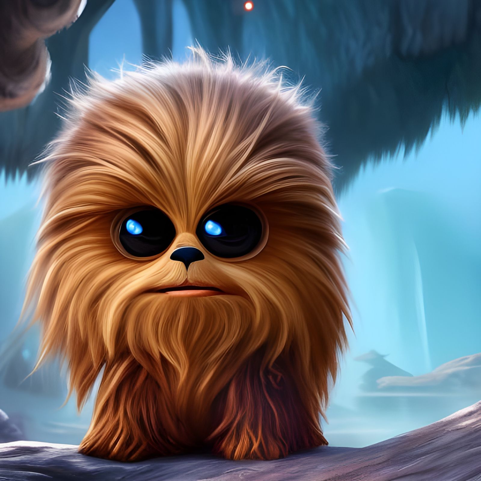 Chewbacca in Adorable Chibi Style with Big Eyes
