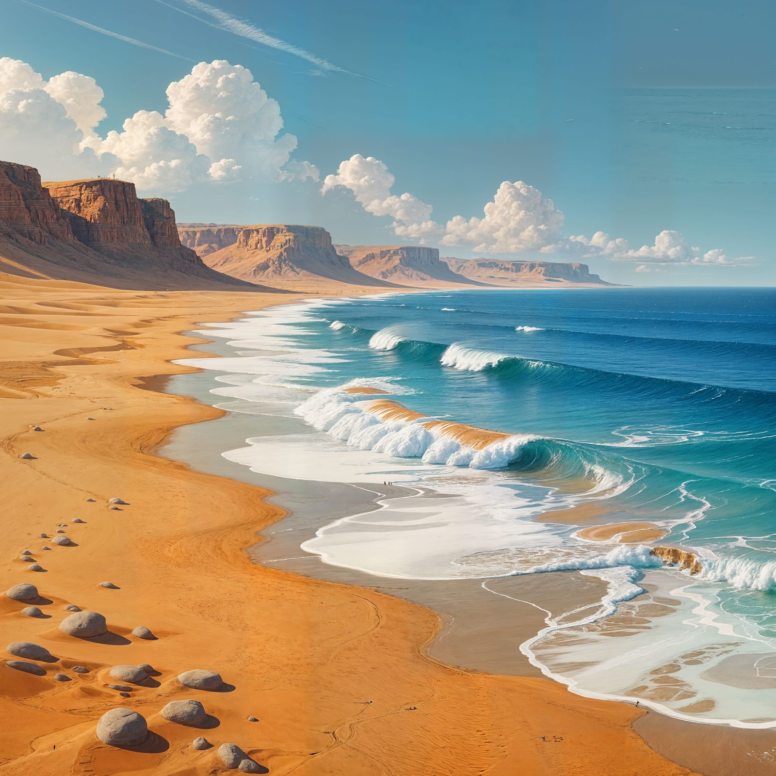 Surreal Ocean Meets Desert Landscape