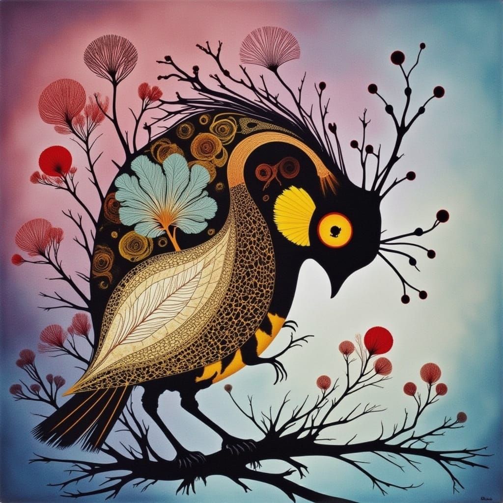 Abstract Rayograph Art with Cicada Song Theme