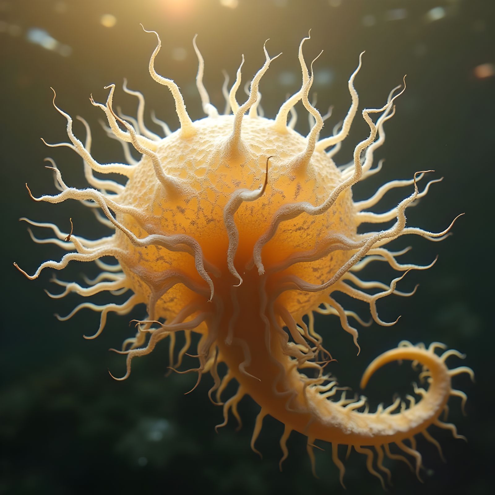 Surreal Radiolaria in a Futuristic Underwater Landscape