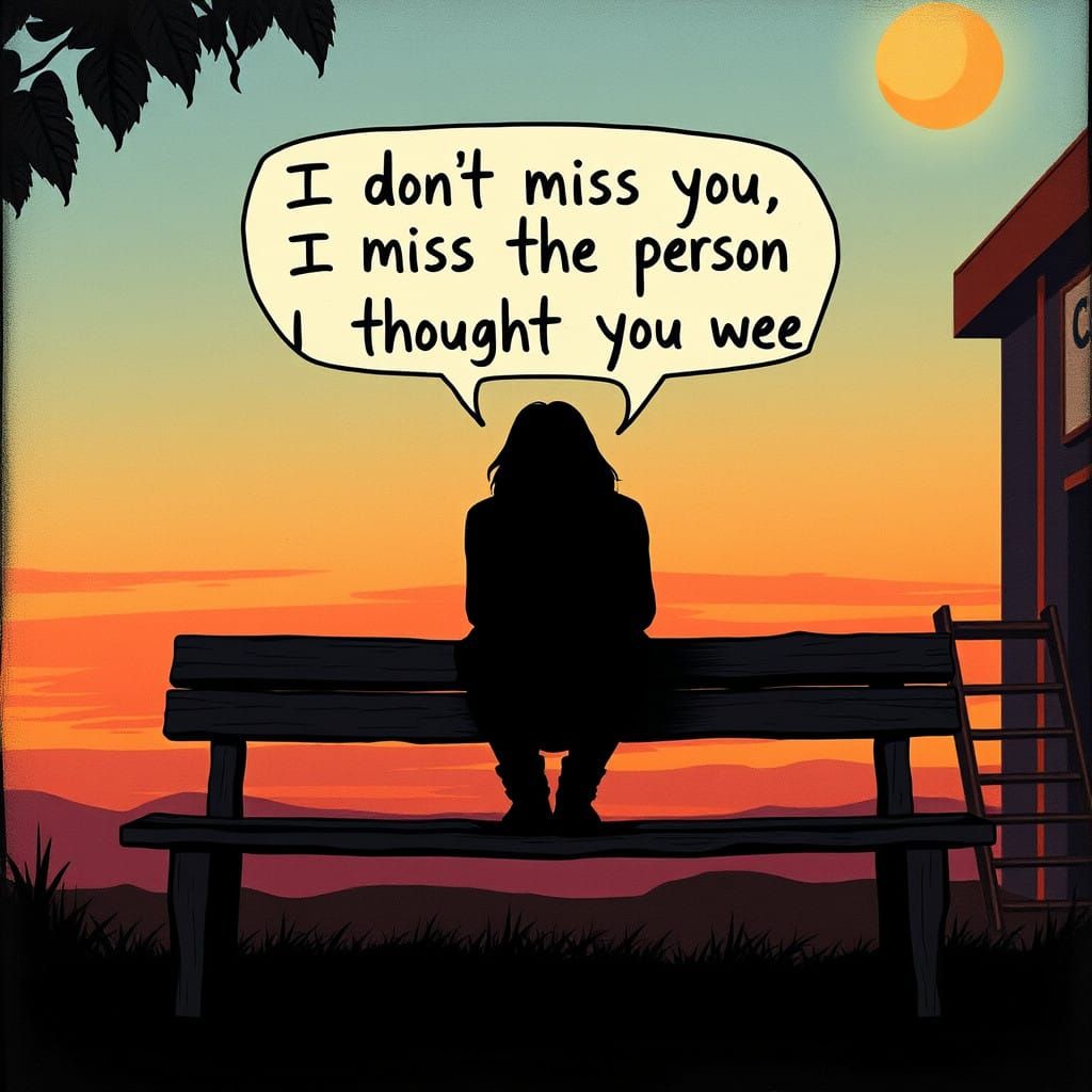 Melancholic Contemplation in a Nostalgic Sunset