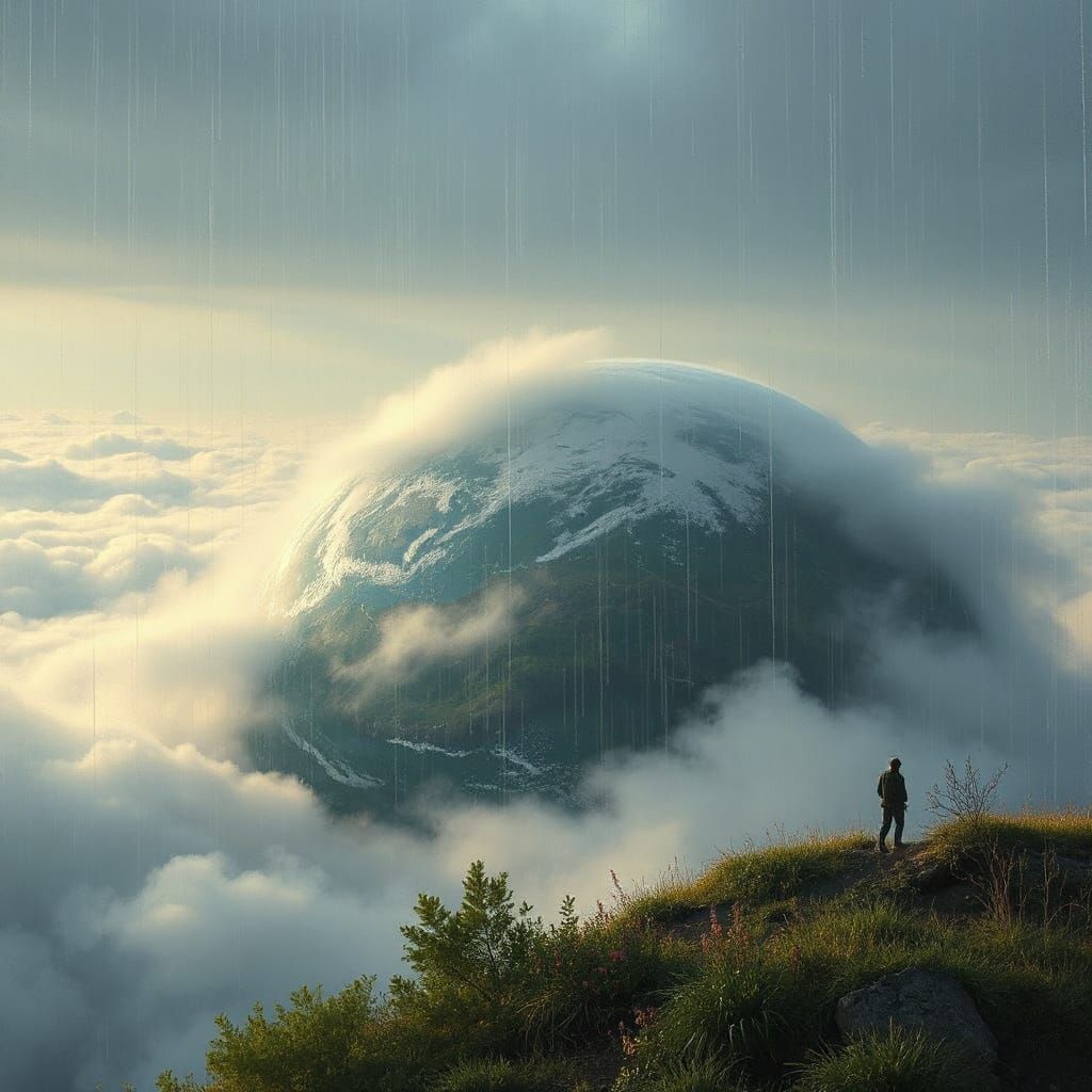 Earth in Gentle Rain: A Whimsical Landscape