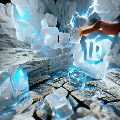 Frozen Crystal Landscape in Digital Art