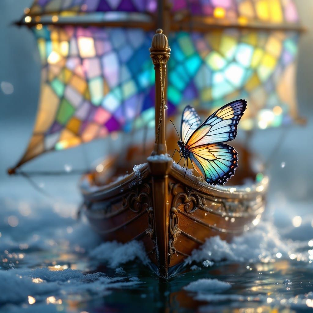 Ethereal Sailboat Butterfly in Vibrant Colors
