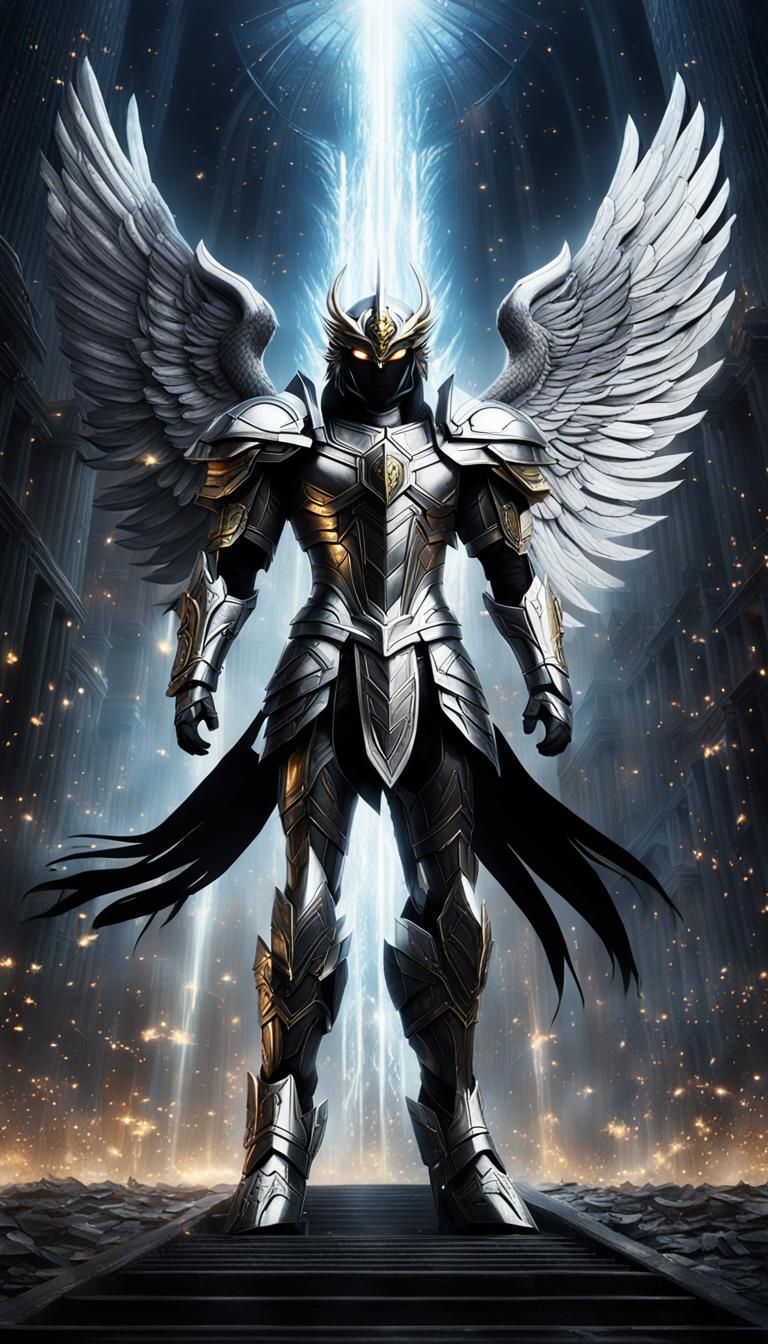 Epic Clash of Golden and Black in a Majestic Digital Landsca...