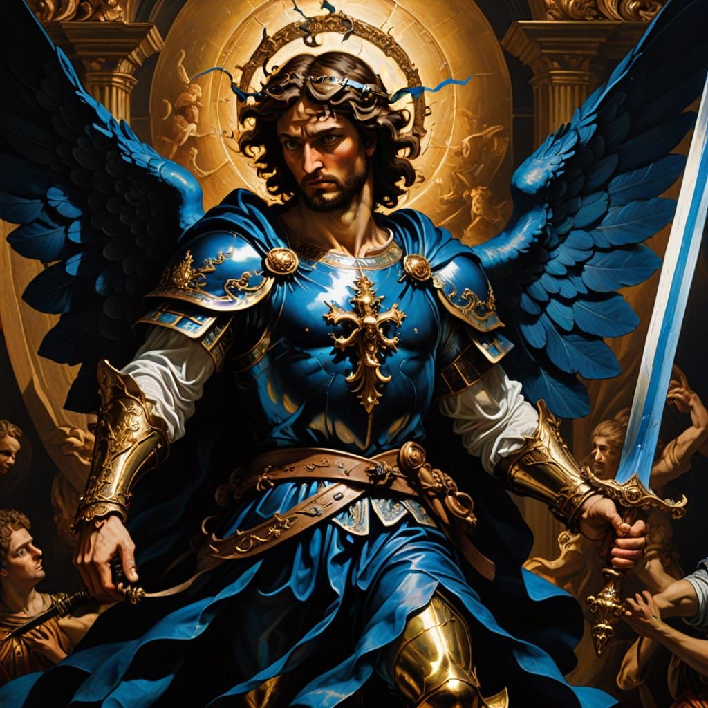 St. Michael Defeats Gluttony in Baroque Style