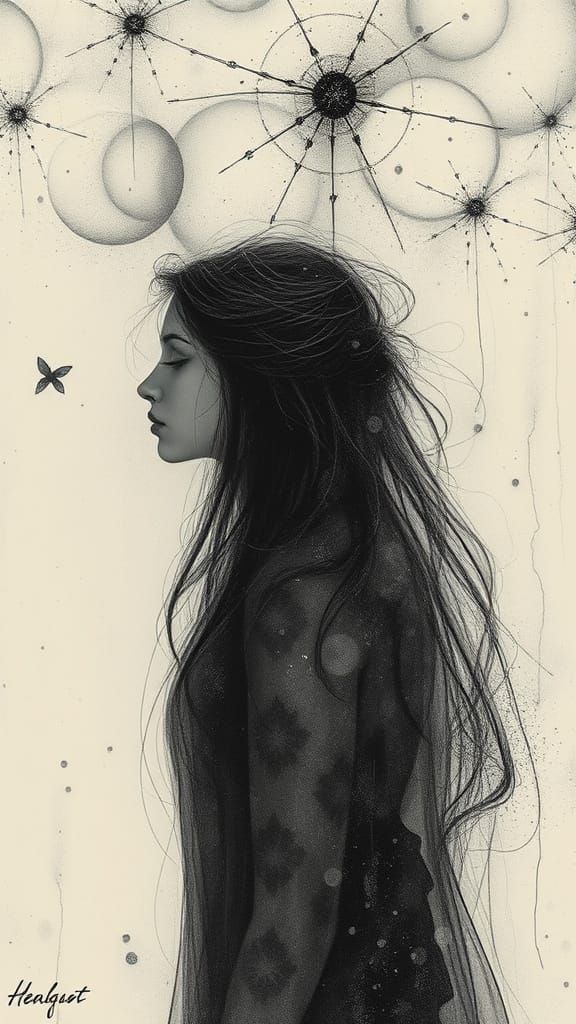 Dreamlike Celestial Landscape in the Style of Paul Klee