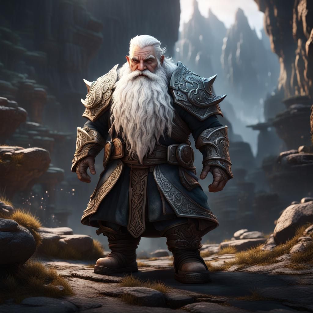 Fantastical Dwarf in Glossy Whites
