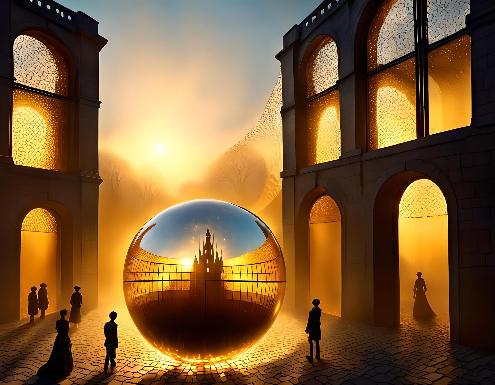 Gilded Maelstrom: Trapped in a Golden Glass City
