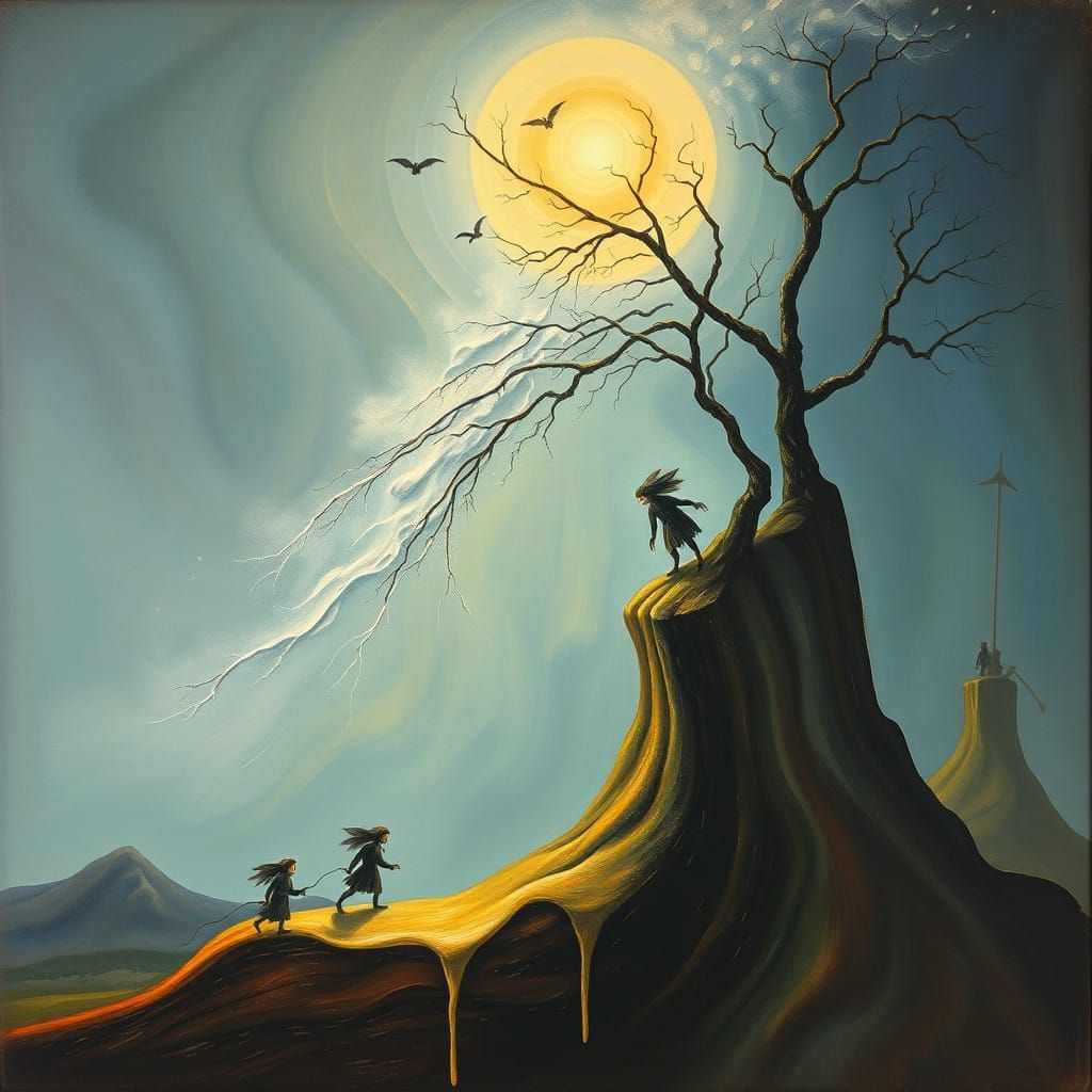 Surreal Elves Melt in Dreamlike Landscape