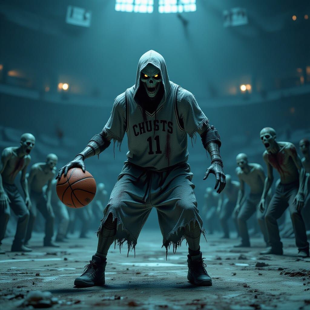 Ghostly Basketball Game in Abandoned Arena