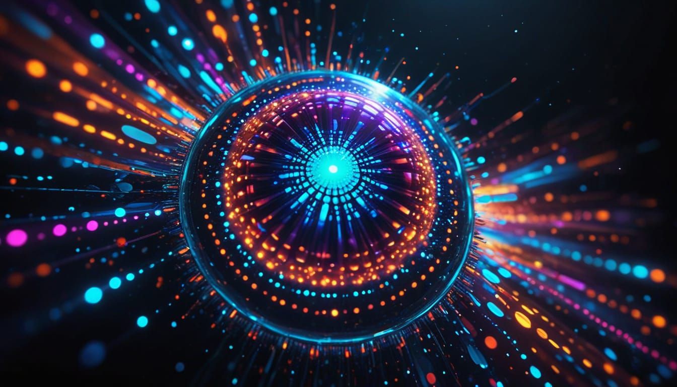 Vibrant Neon Lights Dancing in Mid-Air