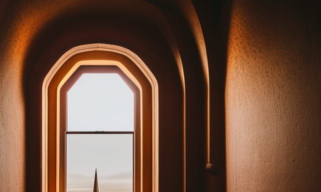 Ethereal Castle Illuminated by Vibrant Purple Neon