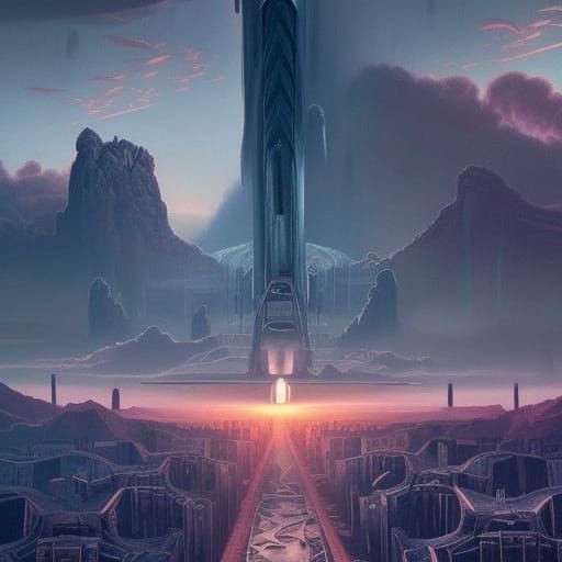 Apocalyptic Paradise: Retro Sci-Fi Movie Poster