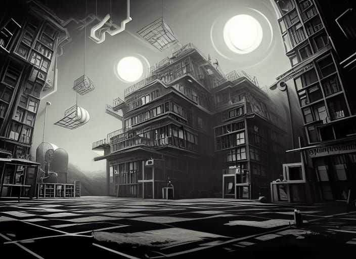 Surreal Digital Masterpiece: Pandemonium Building in Dreamli...