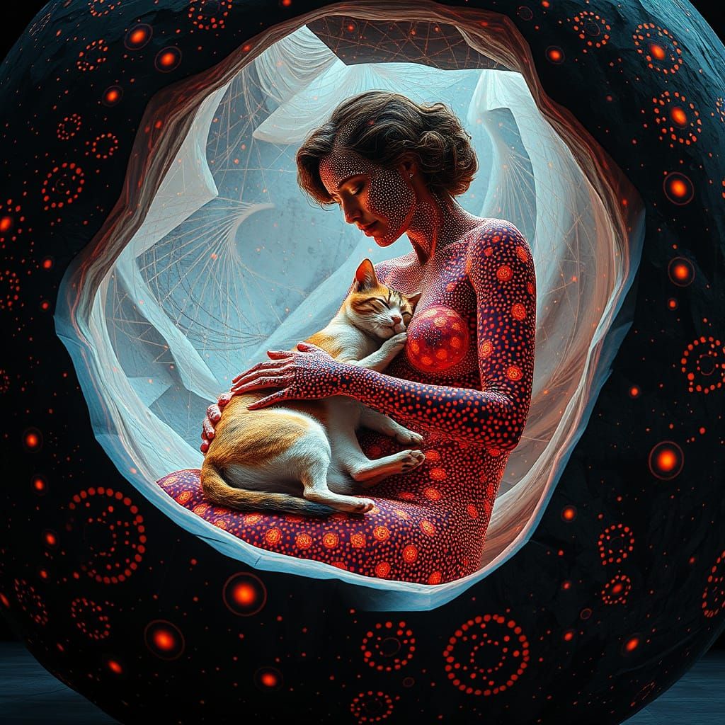 Sculptor in Abstract Creation, Magical Realism Style