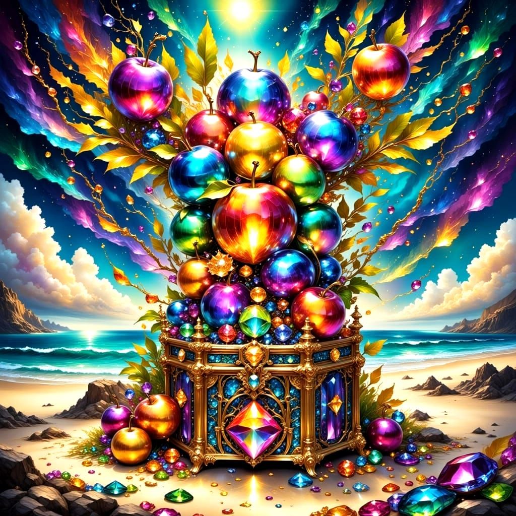 Vibrant Apples Shine in Treasure Chest