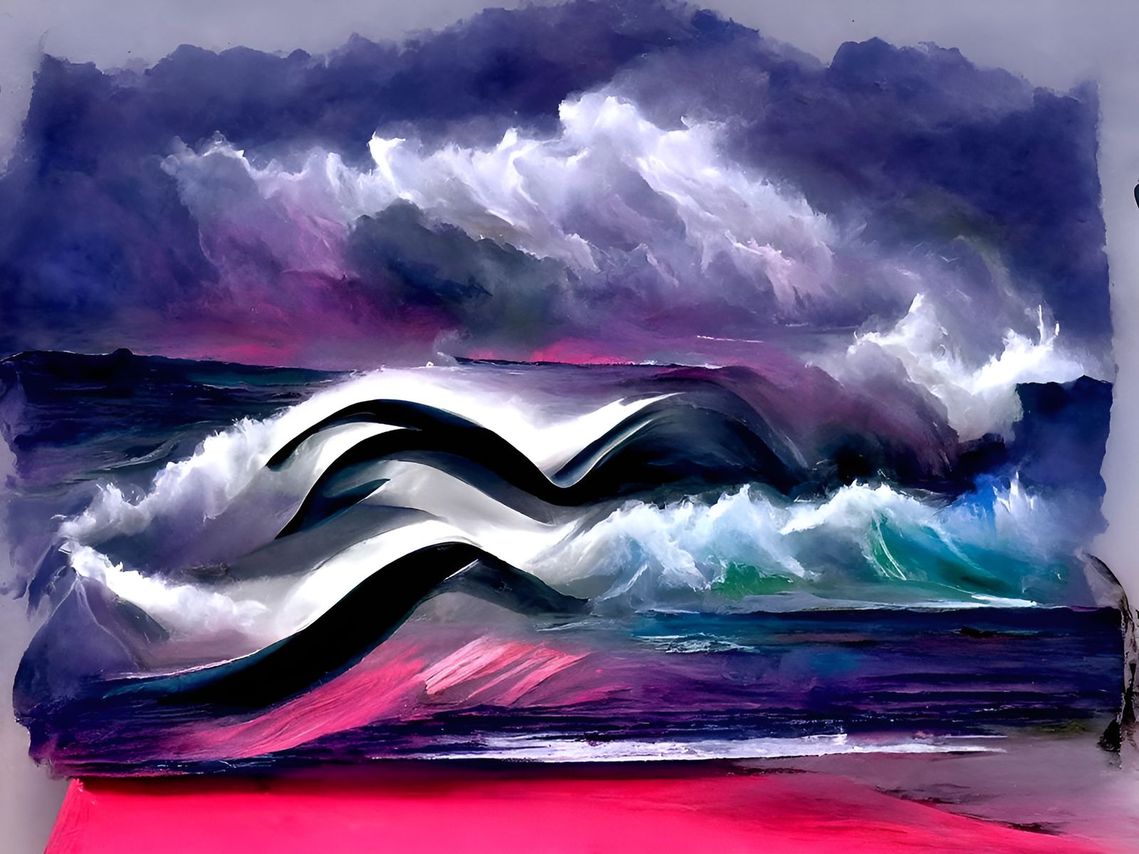 Surreal Stormy Seascape in Hyperrealist Impressionist Style